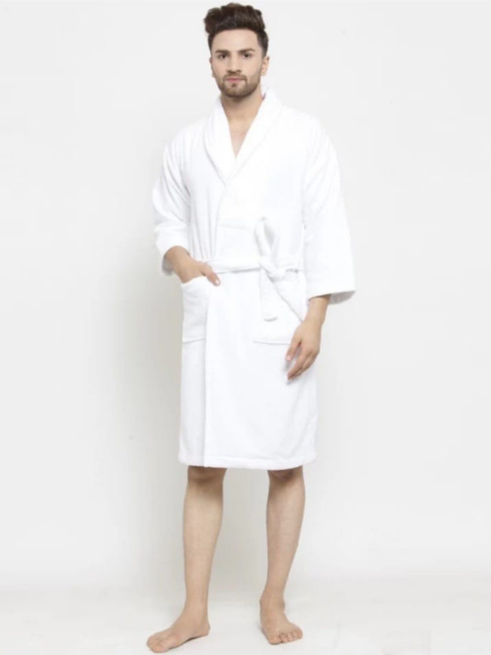 DREAM-CITY Men's Cider Design Fashionable Bathrobe